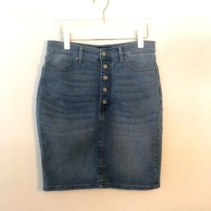 Banana Republic Pencil Jean Skirt with Five Buttons Down Front